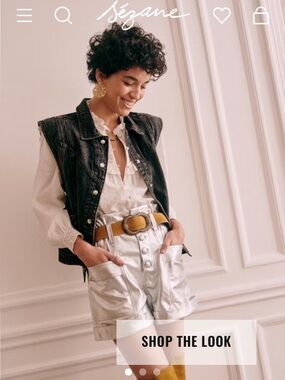 Sezane Black Denim Tim Vest Size Small